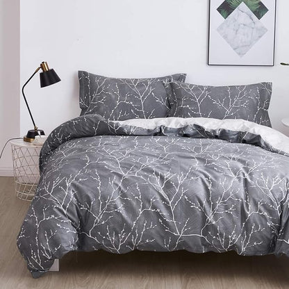 OAITE Duvet Cover Set,100% Cotton Comforter Cover with Floral Pattern Duvet Cover Set,Soft Bedding Set Includes with 3 Piece (2 Pillow Shams,1 Duvet Cover)