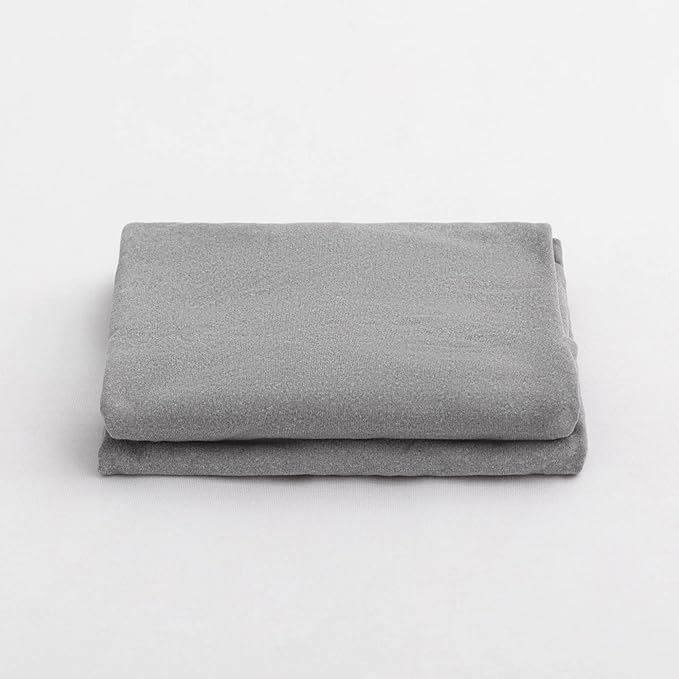 2-Pack Stretch Pillow Cases - Jersey Knit & Envelope Closure Pillowcases with Ultra Soft T-Shirt Like Polyester Blend - Suitable for Queen or Standard Size Set of 2, Light Heather Gray