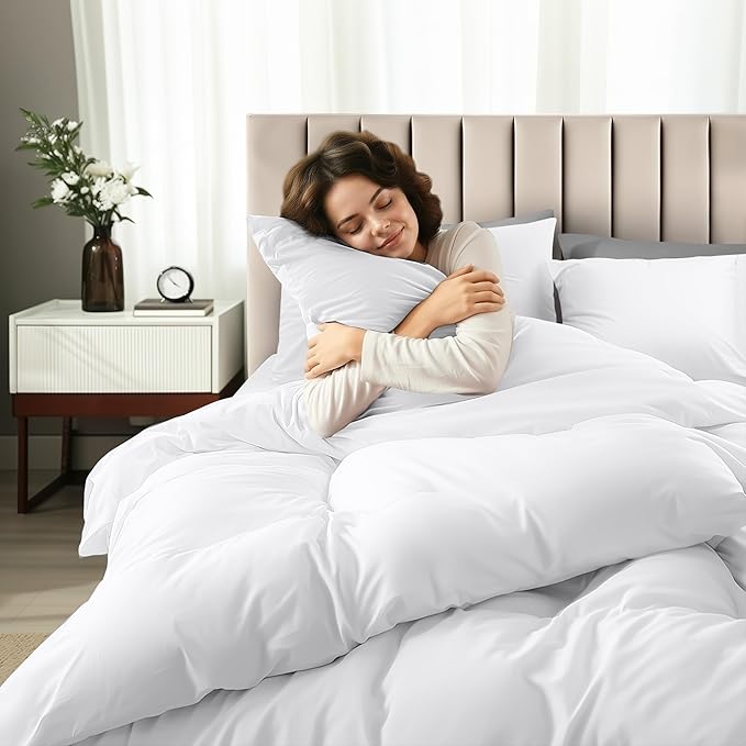 Utopia Bedding Duvet Cover Queen with Fitted Sheet (60x80) - 2 Pillow Case Standard - All Season Luxury Bed in a Bag with Zippered Duvet Cover - No Comforter (White)