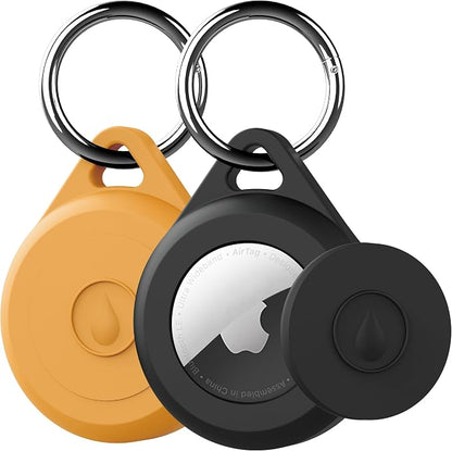 for Air tag Keychain Holder Case for Apple Air tag 1st & 2nd Generation, 2 Pack of IPX8 Waterproof, Fully Shockproof, Anti Scratch for Air tag Holder Case for Key, Kid, Bag, Luggage, Pets Collar