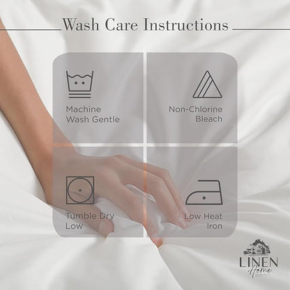 Linen Home 100% Cotton Percale Sheets Queen Size, Charcoal, Deep Pocket, 4 Pieces Set - 1 Flat, 1 Deep Pocket Fitted Sheet and 2 Pillowcases, Crisp Cool and Strong Bed Linen