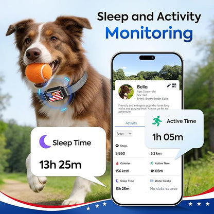 Smart Dog GPS Tracker, Complimentary 12-Month Subscription, Live Pet Tracker with Virtual Fence, Dog Tracker for Dogs with Health & Behavior Monitoring, Escape Alerts, with Virtual Fence, Black