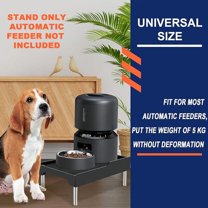 Beautyflier Raised Dog Feeder Stand Elevated Holder for Automatic Cat & Dog Feeders Pet Water Bowl Dispenser Stand Adjustable Fits Small Jugs Holds 5KG, Black (Holder ONLY)
