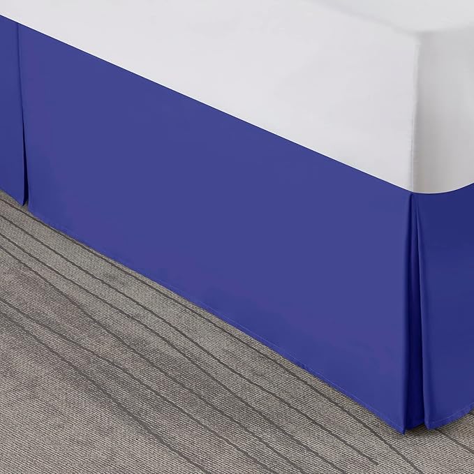 Nestl Royal Blue Bed Skirt Cal King Size - Cal King Bed Skirt 14 Inch Drop - Brushed Microfiber Bed Skirts - Hotel Quality Pleated Bed Skirt - Shrinkage & Fade Resistant