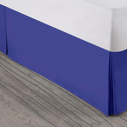 Nestl Royal Blue Bed Skirt Cal King Size - Cal King Bed Skirt 14 Inch Drop - Brushed Microfiber Bed Skirts - Hotel Quality Pleated Bed Skirt - Shrinkage & Fade Resistant