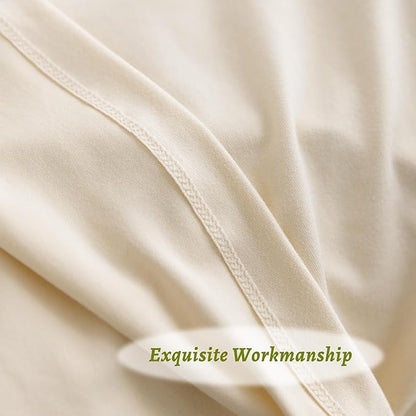 Stretchy Body Pillow Case Cover - Jersey Knit Long Pillowcase for Body Pillow, 1 Pack - Envelope Closure & Skin-Friendly, Soft and Breathable for Sleeping, 20"x54", Beige