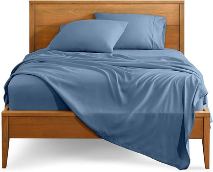 Bare Home King Sheet Set - 1800 Ultra-Soft Microfiber King Bed Sheets - Double Brushed - Deep Pockets - Easy Fit - 4 Piece Set - Bedding Sheets & Pillowcases (King, Coronet Blue)