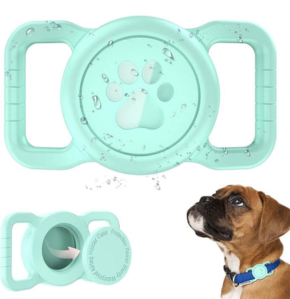 SANKALA Airtag Dog Collar Holder, Waterproof, Light Green, 1 Pack | Silicone Full Body Covered, Anti-Lost Protective, Fits All Width Collars, for Apple AirTag(Gen 1 & 2), Signal Friendly