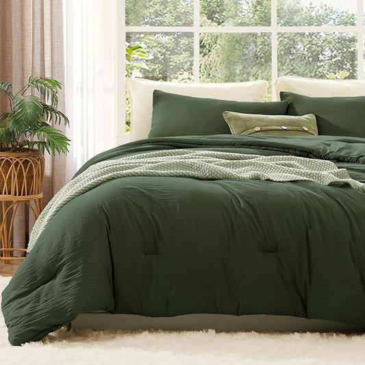 WRENSONGE Twin/Twin XL Comforter Set - 2 Pieces Deep Forest Comforter Prewashed Soft Lightweight for All Seasons,Fluffy Down Alternative Twin XL Comforter with 1 Pillow Sham