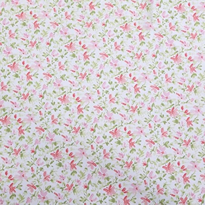 Laura Ashley - Twin XL Sheets, Cotton Percale Bedding Set, Lightweight & Breathable Home Decor, Dorm Room Essentials (Norella Pink, Twin XL)