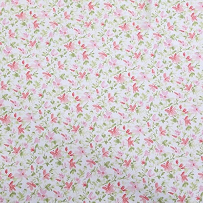 Laura Ashley - Twin XL Sheets, Cotton Percale Bedding Set, Lightweight & Breathable Home Decor, Dorm Room Essentials (Norella Pink, Twin XL)
