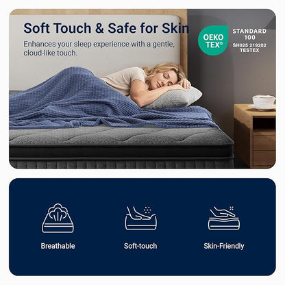Avenco 12 Inch Queen Mattress, Hybrid Mattress with Smarts Coil™ Pocket Springs for Targeted Support and NanoGel™ Memory Foam for Cool Night Sleep, Motion Isolation for Couples, CertiPUR-US Certified