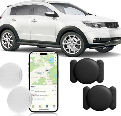 GPS Tracking Device for Vehicles No Monthly Fee,2PCS Real Time GPS Tracker for Car Work with Find My (iOS Only), Mini Car Tracker Device Hidden with Magnetic Case, Black