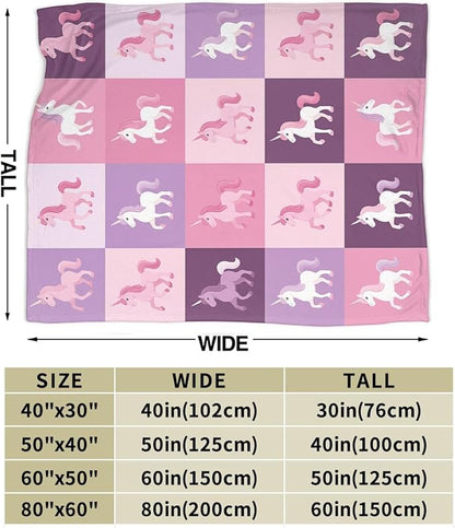 Unicorn Blanket Super Soft Warm Fluffy Fleece Flannel Fantasy Throw Blanket Cozy Fuzzy Plush Stuff Bedding Blankets Gifts for Women Kids Boys Girls Adults 80"X60"