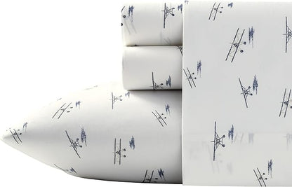 Eddie Bauer - Full Sheets, Cotton Percale Bedding Set, Crisp & Cool, Stylish Luxurious Bedding Set, Dorm Room Essentials (Sea Plane, Full)