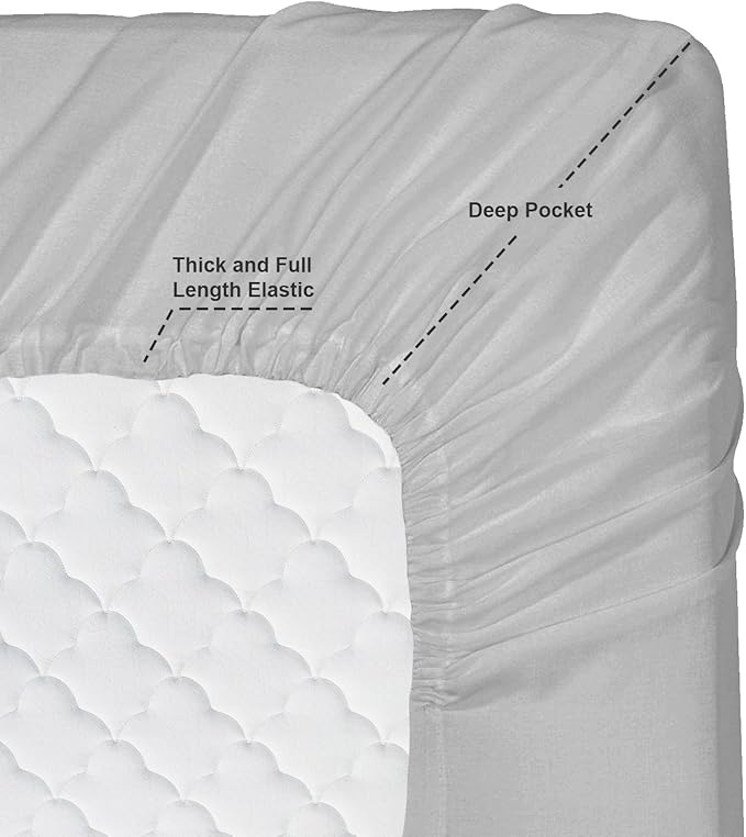 Clara Clark Bed Sheets, Premier 1800 Series 4 Piece Bed Sheet Set, Deep Pocket, Wrinkle, Fade, Stain Resistant, Luxury Soft Bedding Sheets & Pillowcases, King, Silver Gray