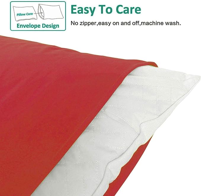 NTBAY Standard Pillowcase Set - 2 Pack Brushed Microfiber 20x26 Pillowcases - Soft, Wrinkle-Free, Fade-Resistant, Stain-Resistant, Wine Red Pillowcases with Envelope Closure - 20x26 Inches, Wine Red