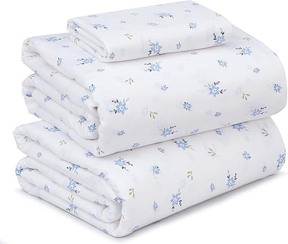 RUVANTI 100% Cotton Sheets – Twin XL Size Percale Bedding, Cooling & Breathable Floral Design, Durable with a Crisp, Soft & Comfortable Feel, 16" Deep Pocket, 3-Piece Set, Phulkari