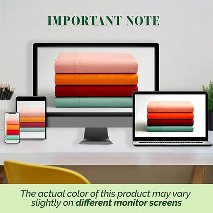 Elegant Comfort Luxurious 1500 Premium Hotel Quality Microfiber Three Line Embroidered Softest 4-Piece Bed Sheet Set, Wrinkle and Fade Resistant, Queen, Eggplant-Purple