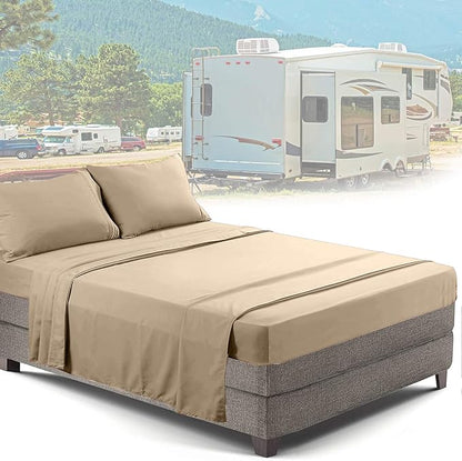 Clara Clark RV Queen Sheets, 6 Piece RV Sheets Set - Hotel Luxury Sheets for RV Bunks, Super Soft Bedding Set, Short Queen,Teal