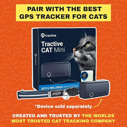 Travel CAT The Pathfinder Cat Harness with GPS Tracker Pocket - Powered by Tractive Cat Harness Escape Proof - Walking Escape Proof Harness for Small, Large Cat, Kitten (Blue, Large)