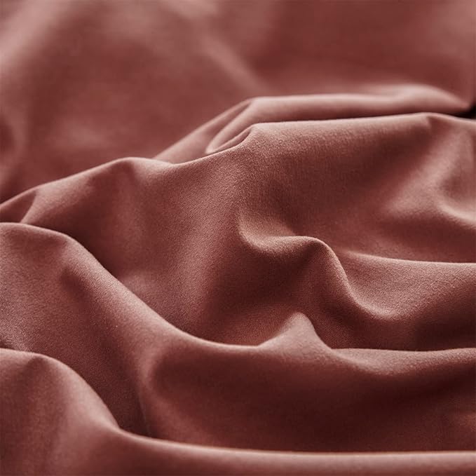 Cottonight Brick Red Comforter Set King Marroon Bedding Comforter Set Solid Modern Blackish Red Blanket Quilts Soft Simple Modern Breathable 3 Piece Hotel Quality Comforter Set for Women Men