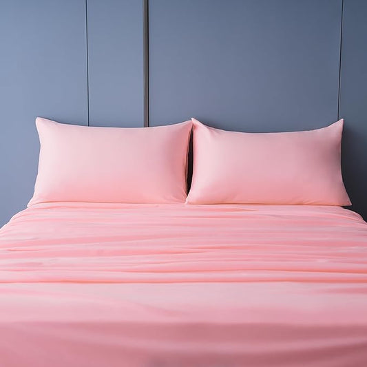 Best Season 1800 Thread Count Microfiber Fade Resistant Bed Sheet Set, 4 Piece, Full, Blush Pink