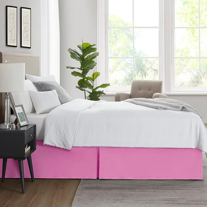 Nestl Light Pink Bed Skirt King Size - King Bed Skirt 14 Inch Drop - Brushed Microfiber Bed Skirts - Hotel Quality Pleated Bed Skirt - Shrinkage & Fade Resistant