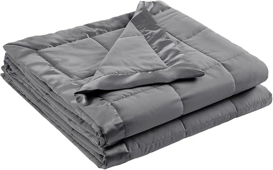 Madison Park Windom Down Alternative Blanket, Premium 3M Scotchgard Moisture Wicking Treatment, Lightweight and Soft Bed Cover For All Season, Satin Trim, Charcoal Twin