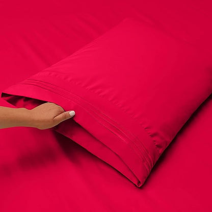 Clara Clark King Sheets, 6 Piece Set - Hotel Luxury Sheets for King Size Bed, Super Soft Bedding Set, King Size, Hot Pink