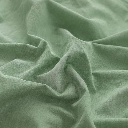 FACE TWO FACE Bedding Duvet Cover Set100% Washed Cotton Duvet Cover Linen Like Textured Breathable Durable Soft Comfy (King, Green)