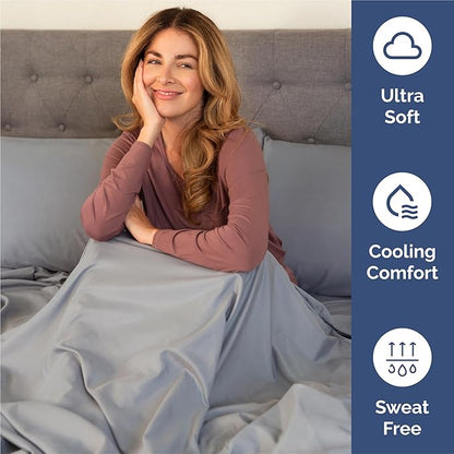 King 6 Piece Sheet Set - Comfy Breathable & Cooling - Ultra-Soft Hotel Luxury Bedding Set with 8-16 Inch Deep Pockets - 1 Flat & 1 Fitted Sheet & 4 Pillowcases - Wrinkle Free & Easy Care - Steel Blue