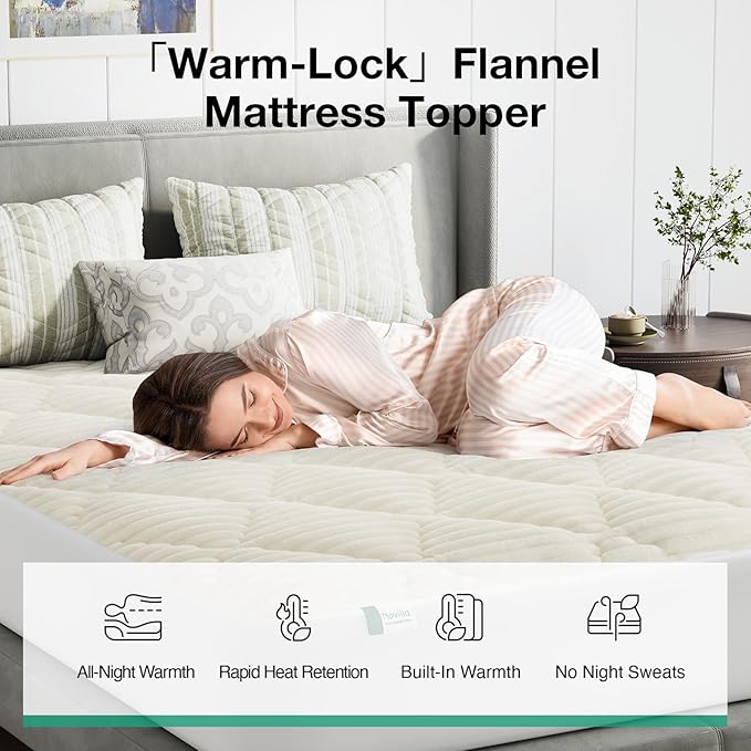 Novilla Fleece Mattress Topper Full, Warm Sherpa Mattress Pad, Cloud-Like Soft Bed Cover for Winter, Deep Pocket fits up to 21", Machine Washable