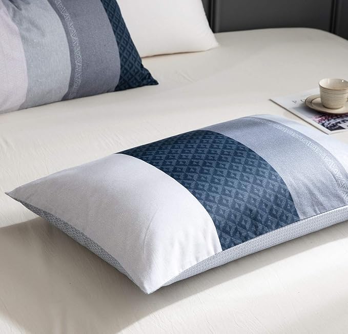 SLEEPBELLA Duvet Cover Set 600 Thread Count Cotton Bedding Set (Full, Greekn-lump)
