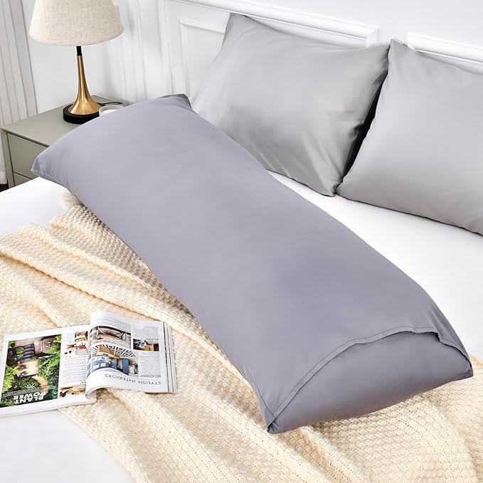 Warmstar Cotton Body Pillow Cover 1 Pack, 600 Thread Count Body Pillow case 20"x54", Long Body Pillow Case Cover Soft Breathable with Envelope Closure,Champagne