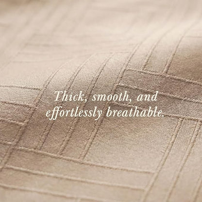 Threadmill Twin Sheets for Twin Mattress | 800 Thread Count Jacquard Celine Light Beige Sheets | 100% Cotton 3 Piece Bed Sheets | Extra Long Staple Cotton | Cotton Sheet with Elasticized Deep Pocket