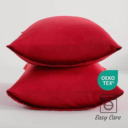 NTBAY Queen Pillow Cases Set of 2, 2 Pack Brushed Microfiber 20x30 Pillow Cases, Soft, Wrinkle, Fade, Stain Resistant Red Pillow Cases with Envelope Closure, 20x30 Inches, Red