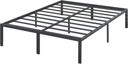 Olee Sleep 18 Inch Heavy Duty Steel Slat Anti-Slip Support, Easy Assembly Platform Bed Frame, Noise Free Steel Mattress Foundation, Maximum Storage, No Box Spring Needed, Black, King Size