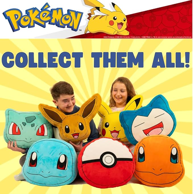 Pokemon Squirtle Decorative Plush Pillow – Anime Bedding Accent for Kids – Super Soft, One Size – (Officially Licensed Product) by Franco