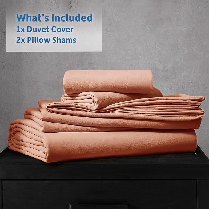 Nestl Rust California King Duvet Cover Sets - Soft Prewashed Cal King Duvet Cover, 3 Piece, with Zipper Closure, 1 Duvet Cover 104x98 inches and 2 Pillow Shams