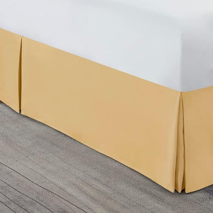 Nestl Gold Twin XL Bed Skirt - Twin XL Size Bed Skirt 14 Inch Drop - Brushed Microfiber Bed Skirts - Hotel Quality Pleated Bed Skirt - Shrinkage & Fade Resistant