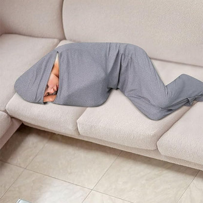 Wearable Sleep Pod Hug Blanket,Constant Temperature Control Bedding 360° Ergonomic Snug Fit, Ultra Soft Duvet Fabric for All-Season Deep Sleep(Gray,150 * 40cm)