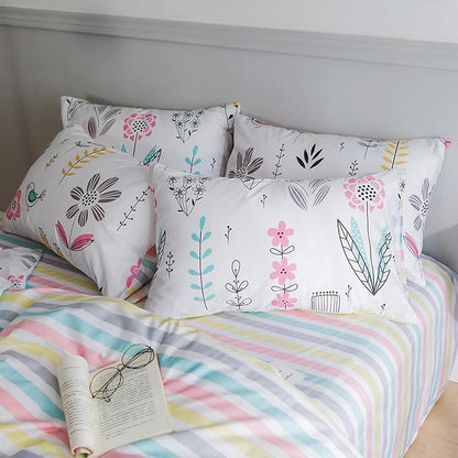 HighBuy Aesthetic Floral Comforter Set Full, Boho Chic Flowers Pattern Bedding Comforter Sets Fluffy for College Girl, Comfy Soft Cute Flower Coquette Cottagecore Bedding Comforter Set