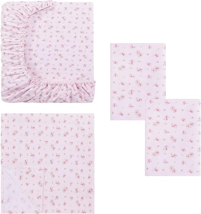 Modern Threads Silky Soft Microfiber and Wrinkle Free Sheets - Luxurious Microfiber Bed Sheets Includes Flat Sheet, Fitted Sheet with Deep Pockets, & Pillowcases Blush, King