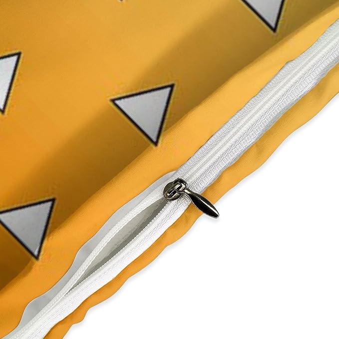 INFLAG Anime Bedding Set - Soft Brushed Microfiber 68x90 Inches Duvet Cover Set, 3 Piece, 1 Duvet Cover with Zipper Closure and 2 Pillow Shams (Twin,Yellow)