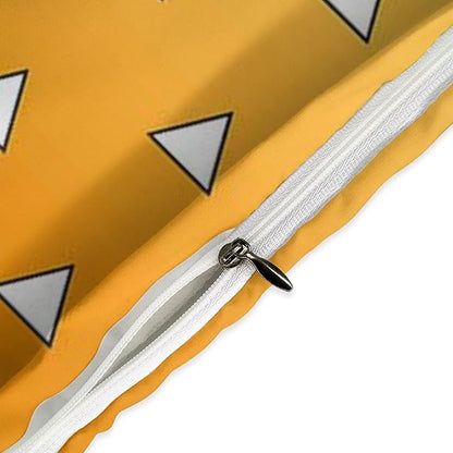 INFLAG Anime Bedding Set, 3-Piece Anime Duvet Cover Queen Size Ultra Soft Breathable 3D Printed Microfiber Comforter Cover, Cartoon Quilt Cover, Teen Comforter Cover with 2 Pillowcases (Queen,Yellow)