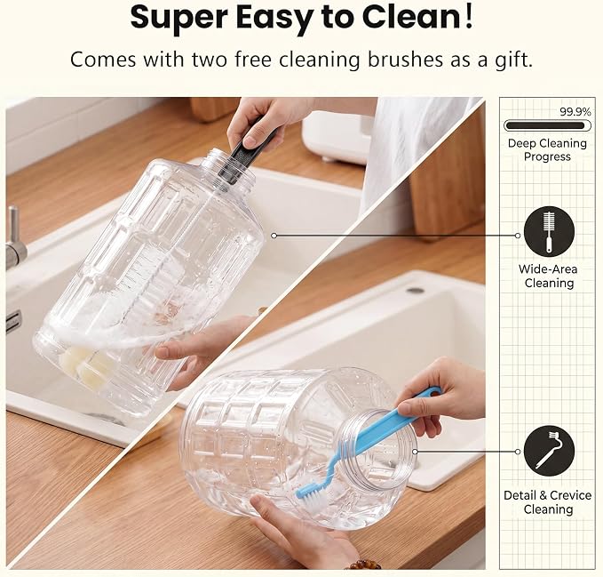 CZPET Dog Water Bowl Dispenser 7L, Wider Mouth Gravity Refilling (White) | With Stainless Steel Bowl Gravity Waterer, Large Capacity and Drinking Area Noise-Free for Pets
