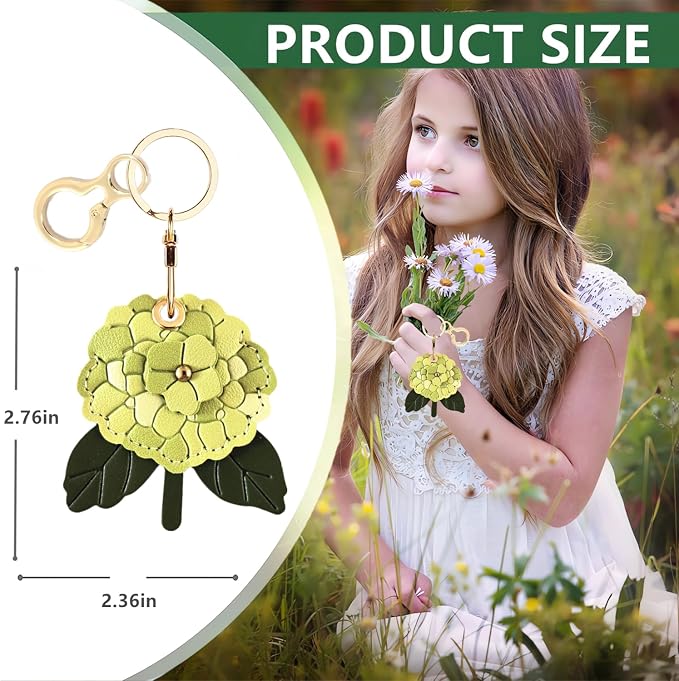 BORKUANA Leather Keychain Holder Case Compatible with AirTag,Cute Protective Cover with Keyring