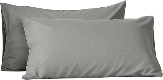 Evolive Ultra Soft Brushed Microfiber Standard Size 20"x30" Pillowcases Pair Set of 2 with Envelope Closure (20"x30" Standard, Charcoal Grey)