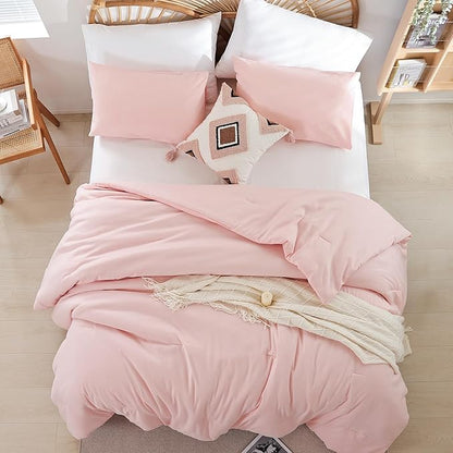 weigelia Pink Comforter Sets King Size Comforter Set 3 Piece Soft Microfiber Comforters Set for Women and Girls Blush Lightweight Alternative Comforter for All Season (1 Comforter, 2 Pillowcases)